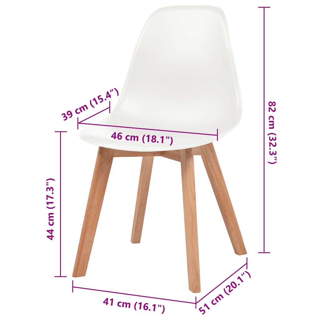 Esszimmerstühle 4 Stk. Weiß Kunststoff