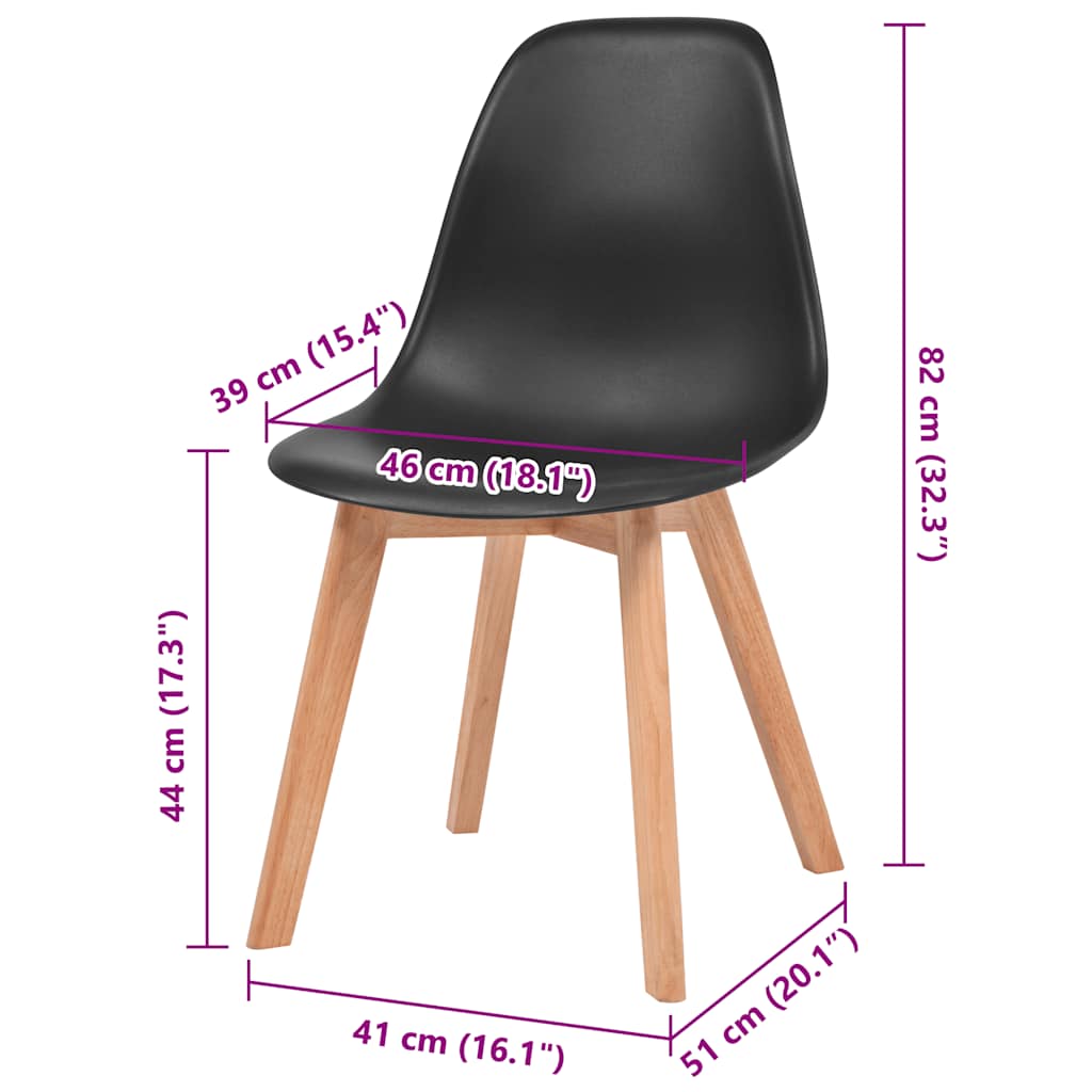 Esszimmerstühle 2 Stk. Schwarz Kunststoff