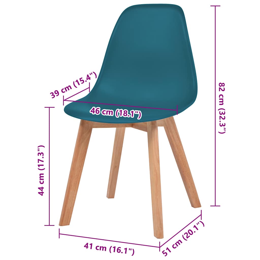 Esszimmerstühle 2 Stk. Türkis Kunststoff