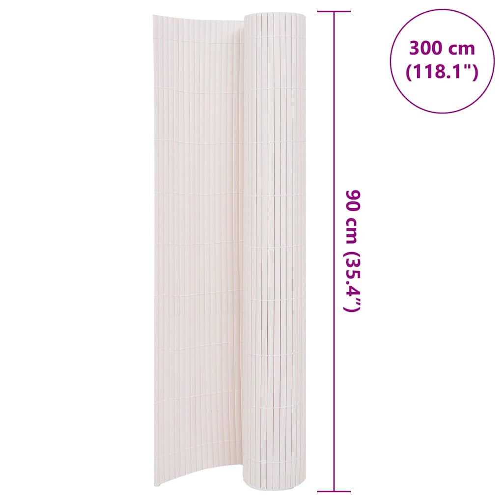 Gartenzaun Doppelseitig 90 x 300 cm Weiß