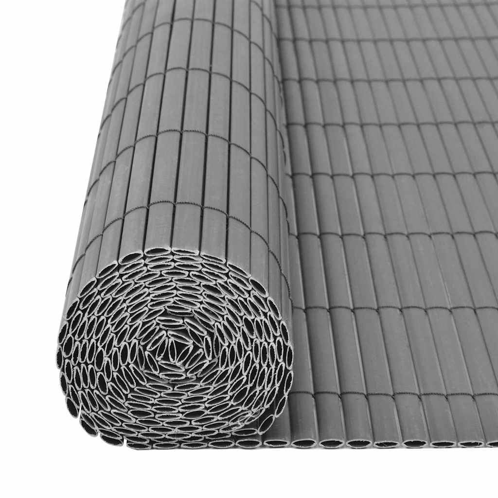 Gartenzaun Doppelseitig PVC 90 x 300 cm Grau