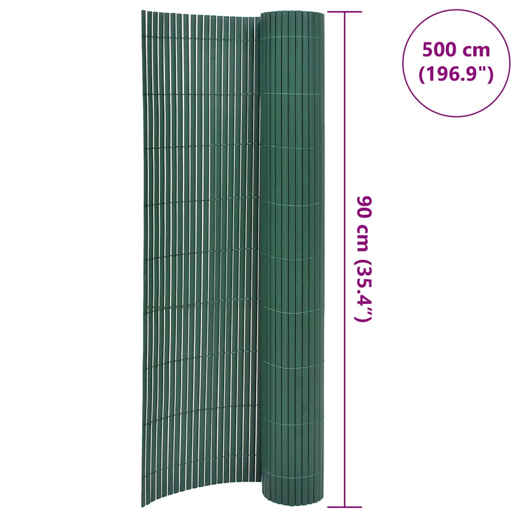 Gartenzaun Doppelseitig PVC 90×500 cm Grün