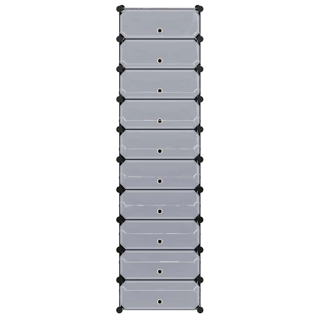 Schuh-Organizer Zusammenklappbar mit 10 Fächern Schwarz