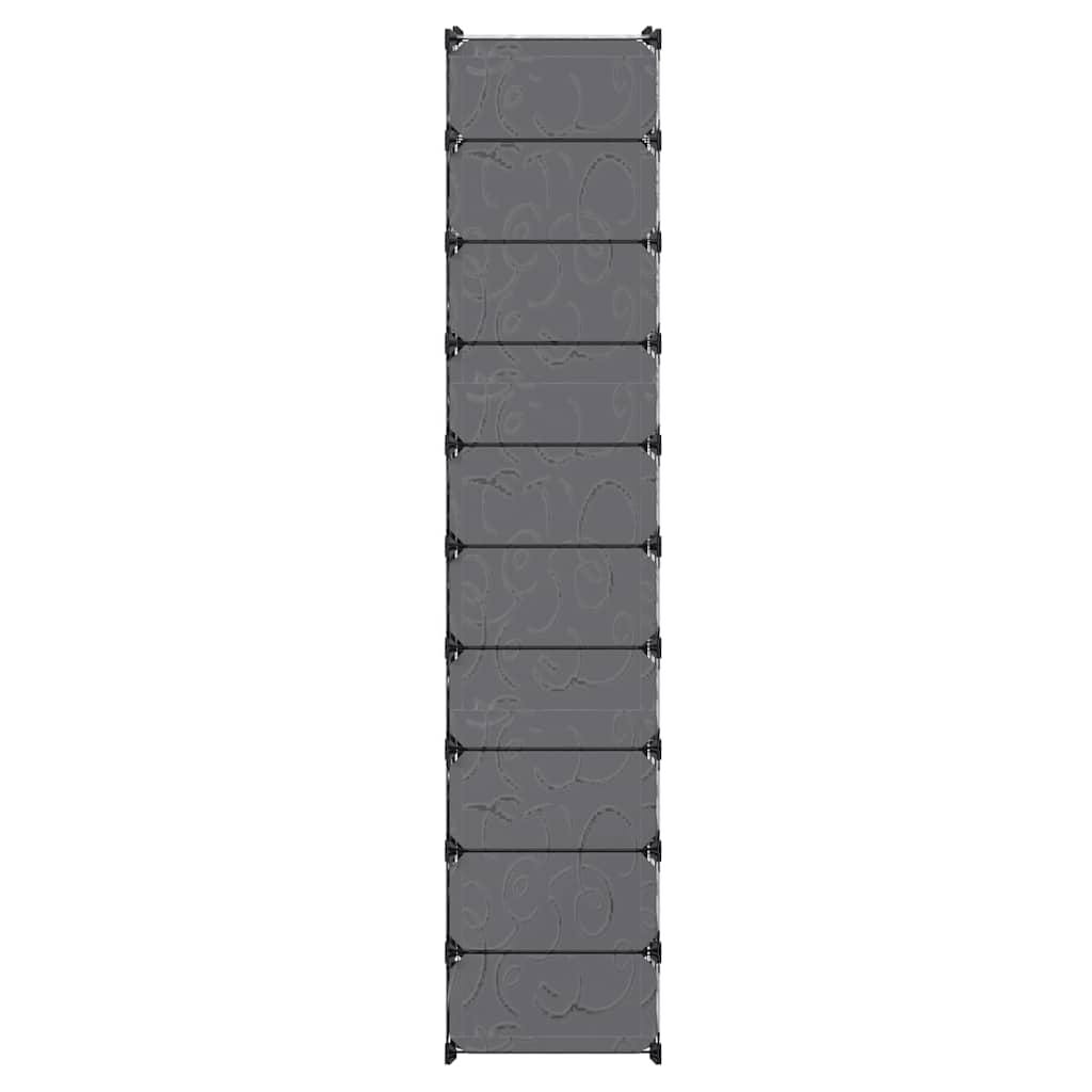 Schuh-Organizer Zusammenklappbar mit 10 Fächern Schwarz