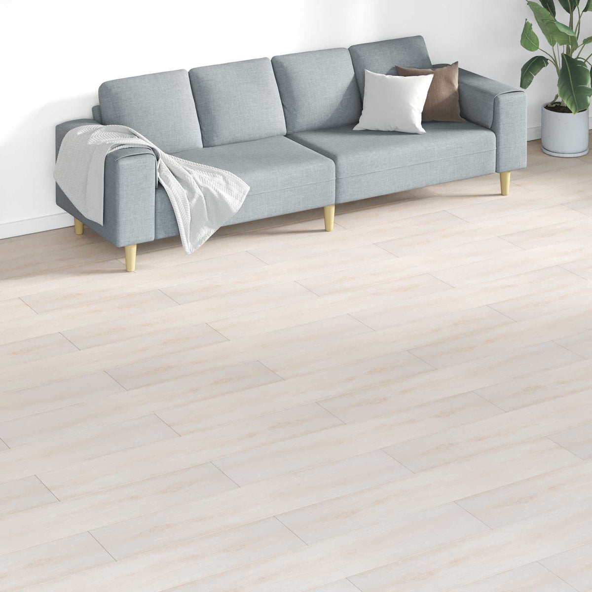 Bodenplanken Eiche klassisch weiß 5,26 m² 18 stk. PVC