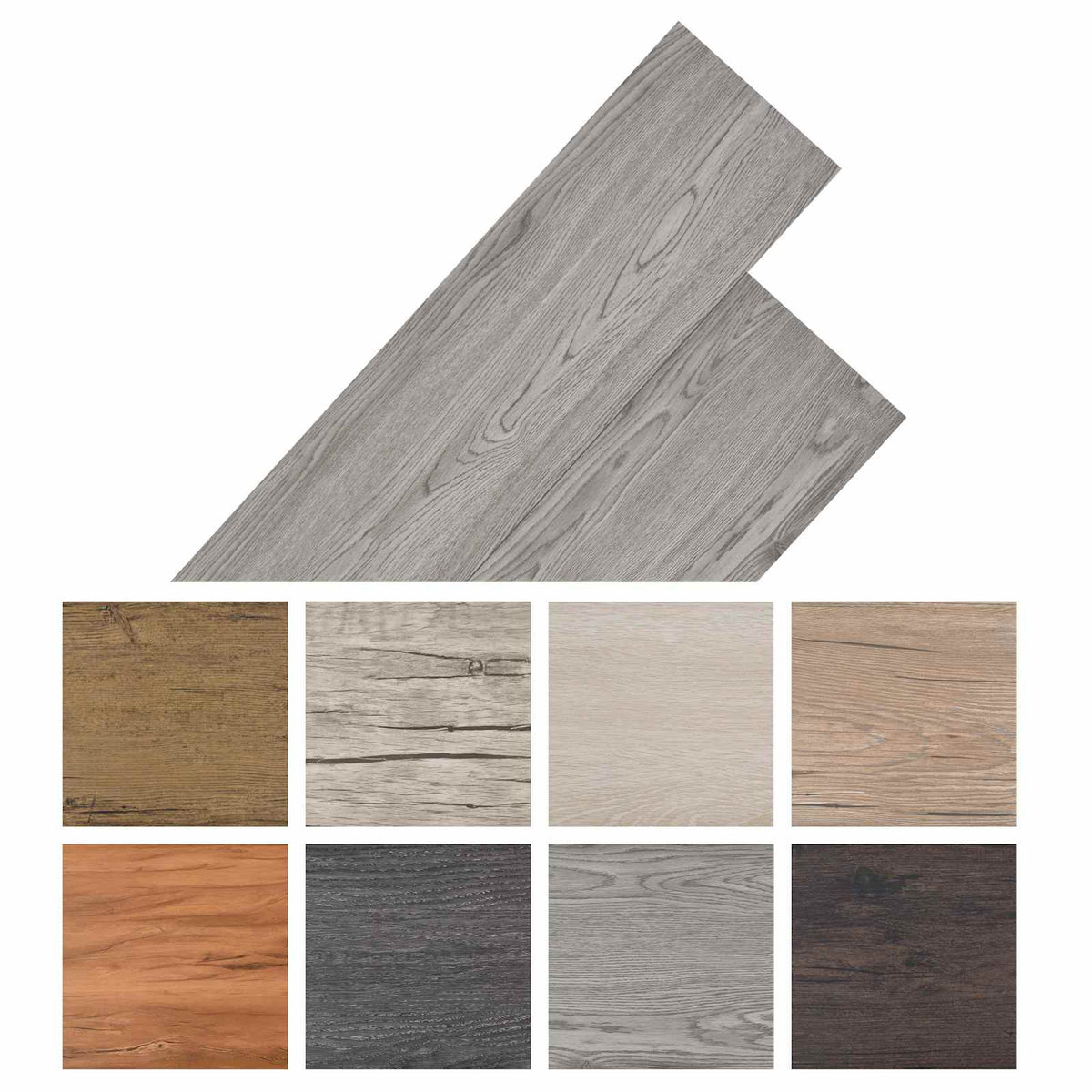 Bodenplanken Dunkelgrau 5,26 m² 18 Stk. PVC