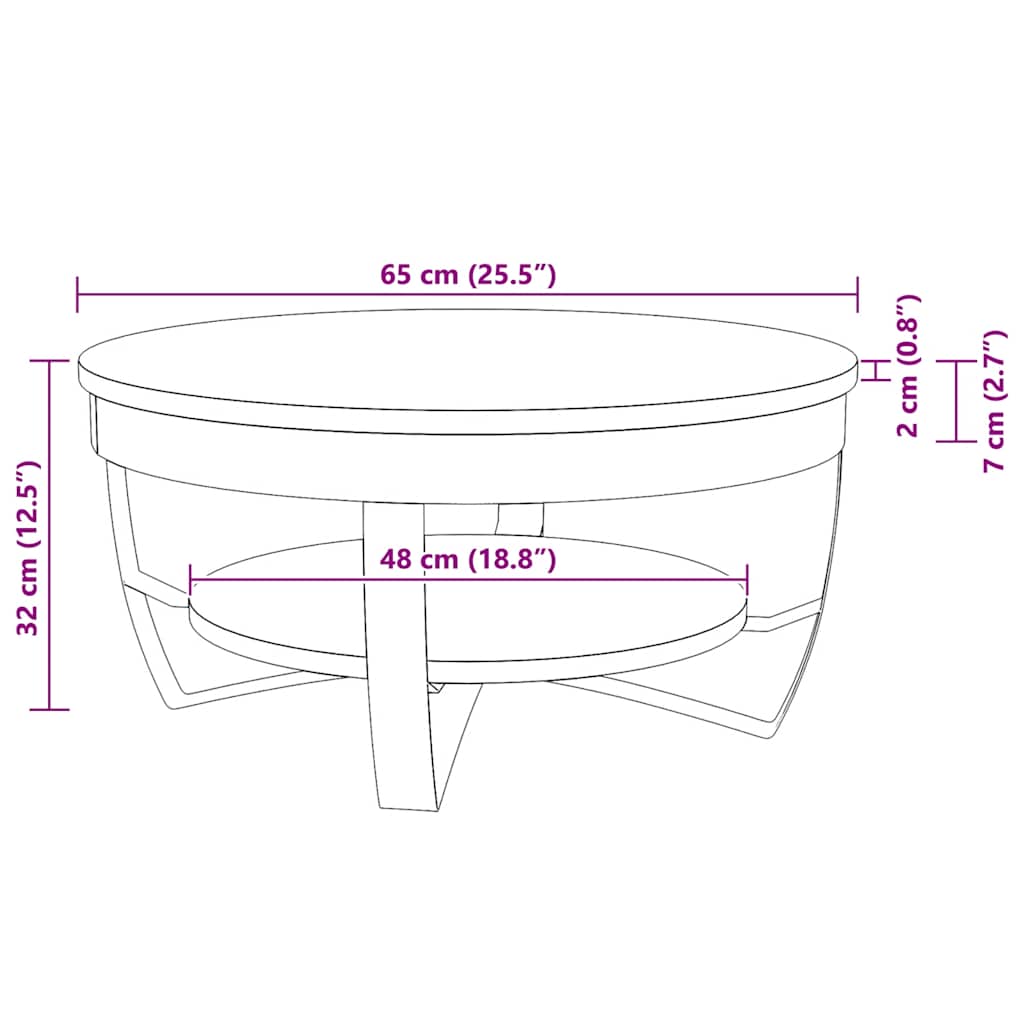 Couchtisch Raues Massives Mangoholz 65x32 cm