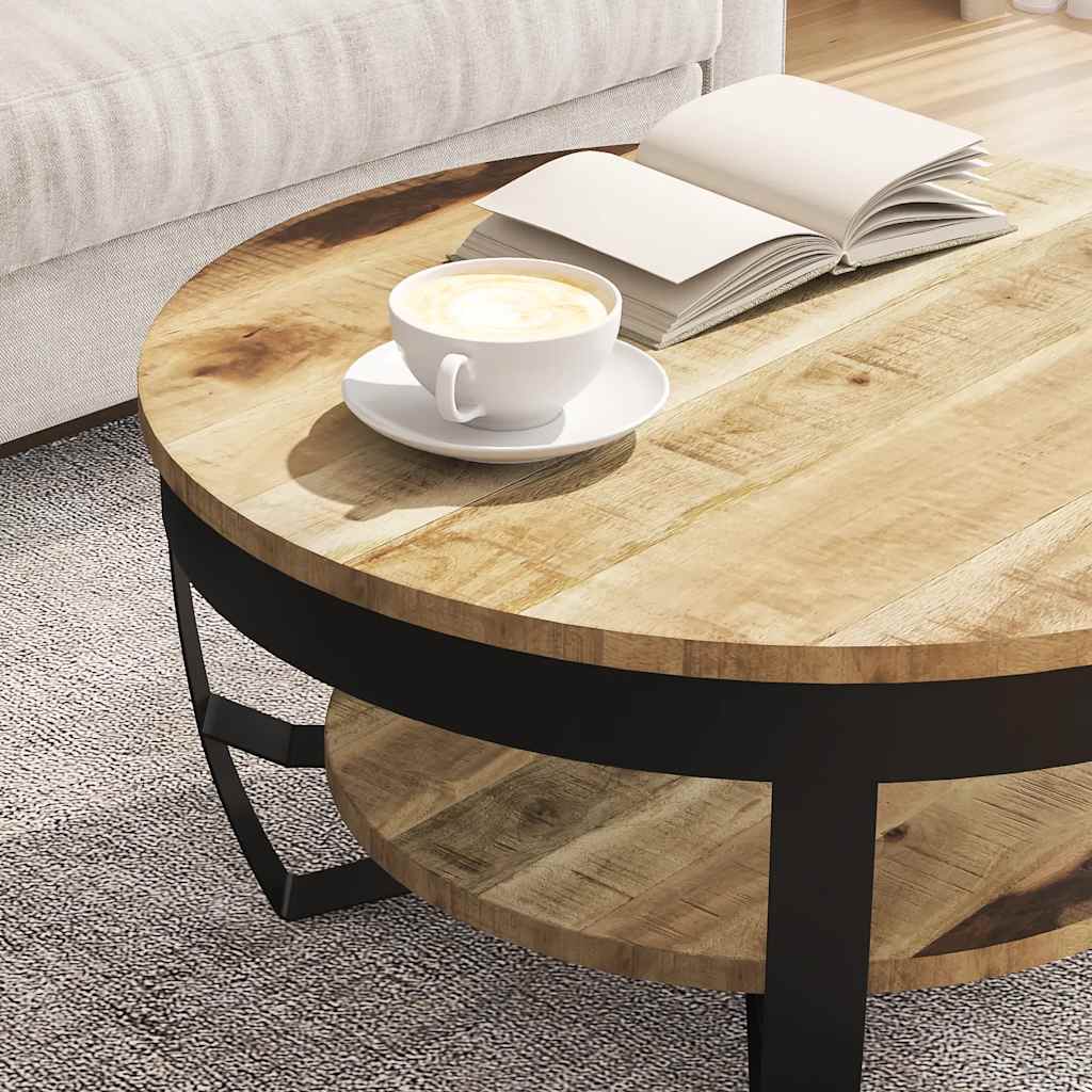 Couchtisch Raues Massives Mangoholz 65x32 cm