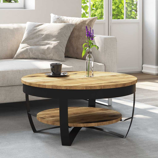 Couchtisch Raues Massives Mangoholz 65x32 cm