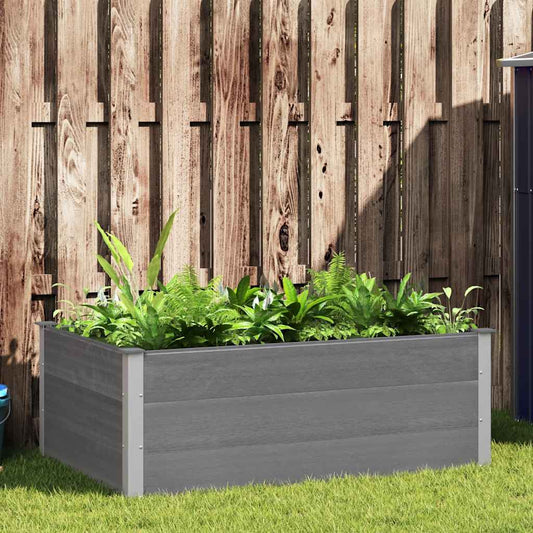 Lit surélevé de jardin WPC 150 x 100 x 54 cm gris