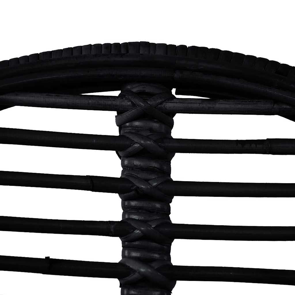 Esszimmerstühle 2 Stk. Natur Rattan Schwarz