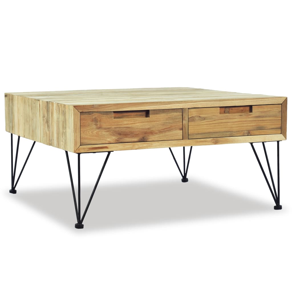 Couchtisch 80x80x40 cm Massivholz Teak