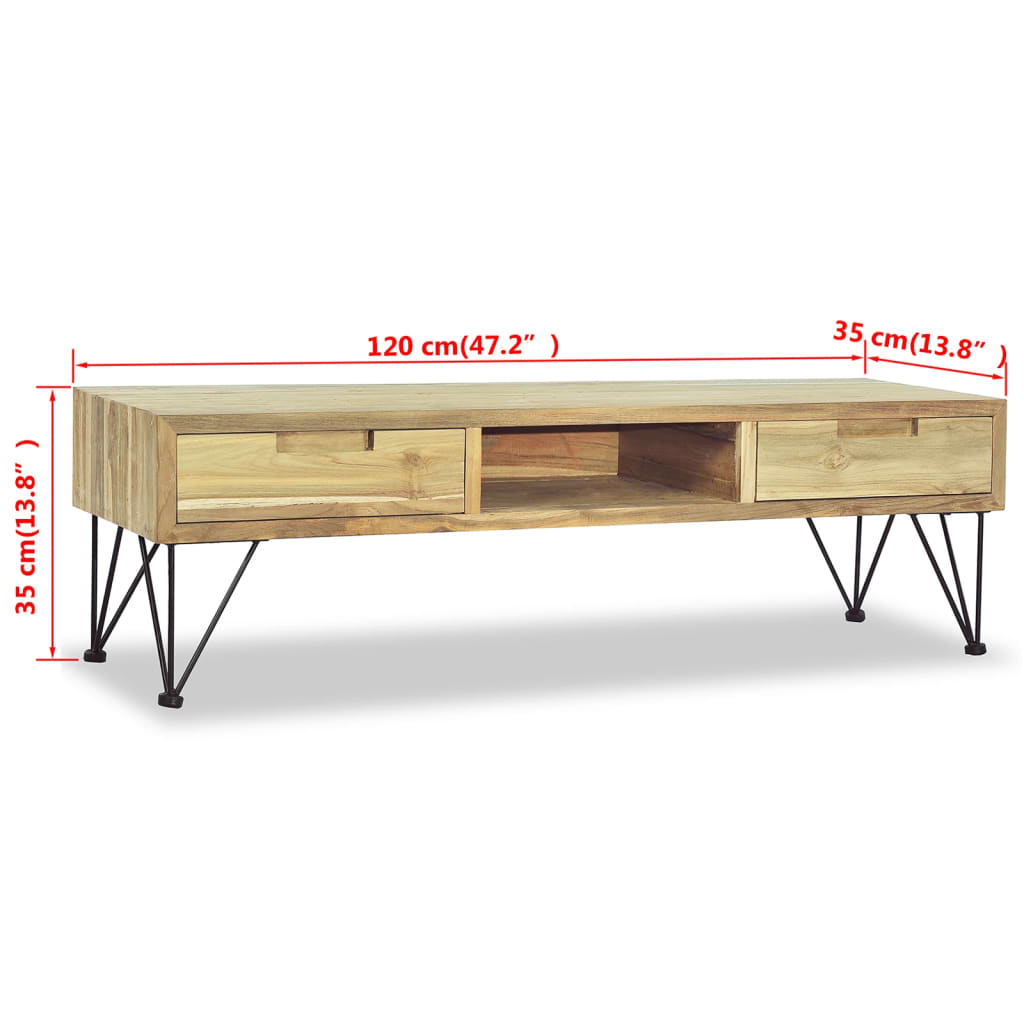 TV-Schrank 120 x 35 x 35 cm Teak Massiv