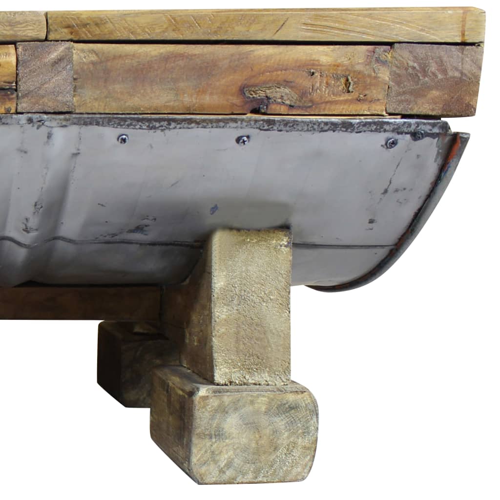 Table basse en bois de récupération mixte 90x50x35 cm