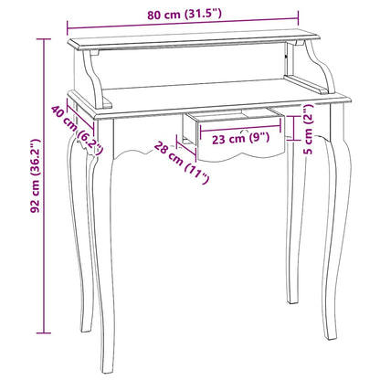Schreibtisch Massives Mahagoniholz 80x40x92 cm