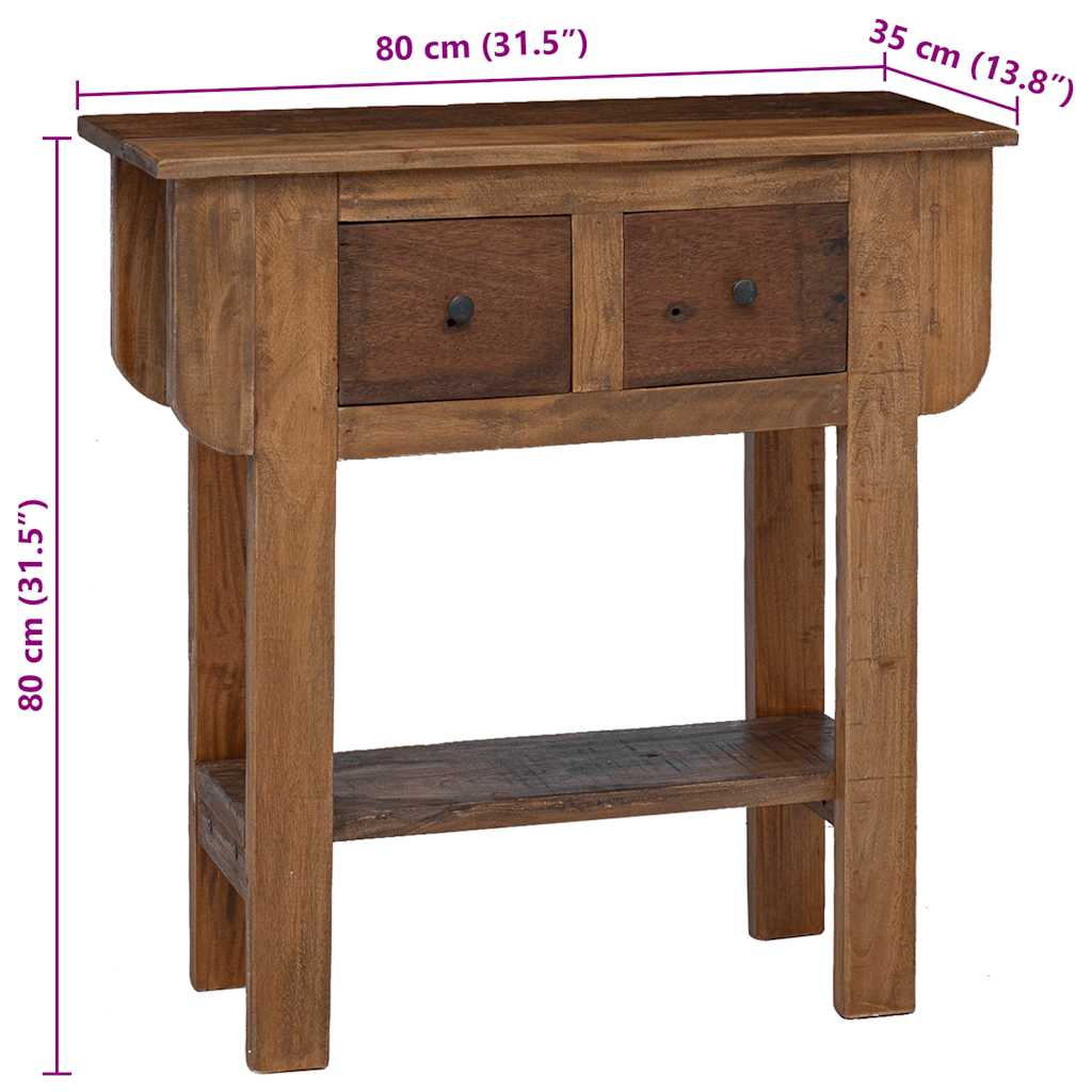 Konsolentisch Gemischtes Altholz 80x35x80 cm