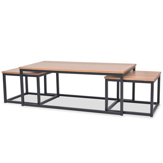3-piece coffee table set ash wood