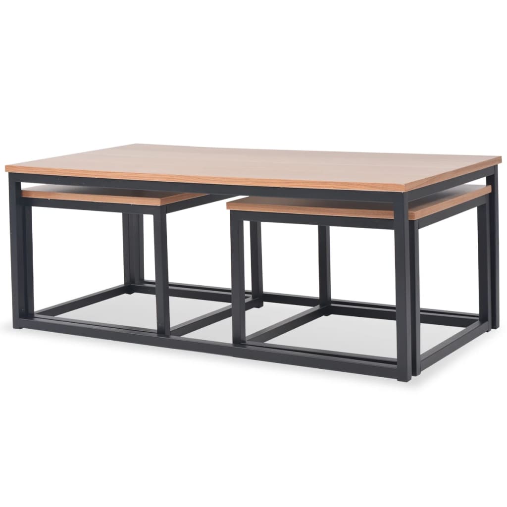 3-piece coffee table set ash wood