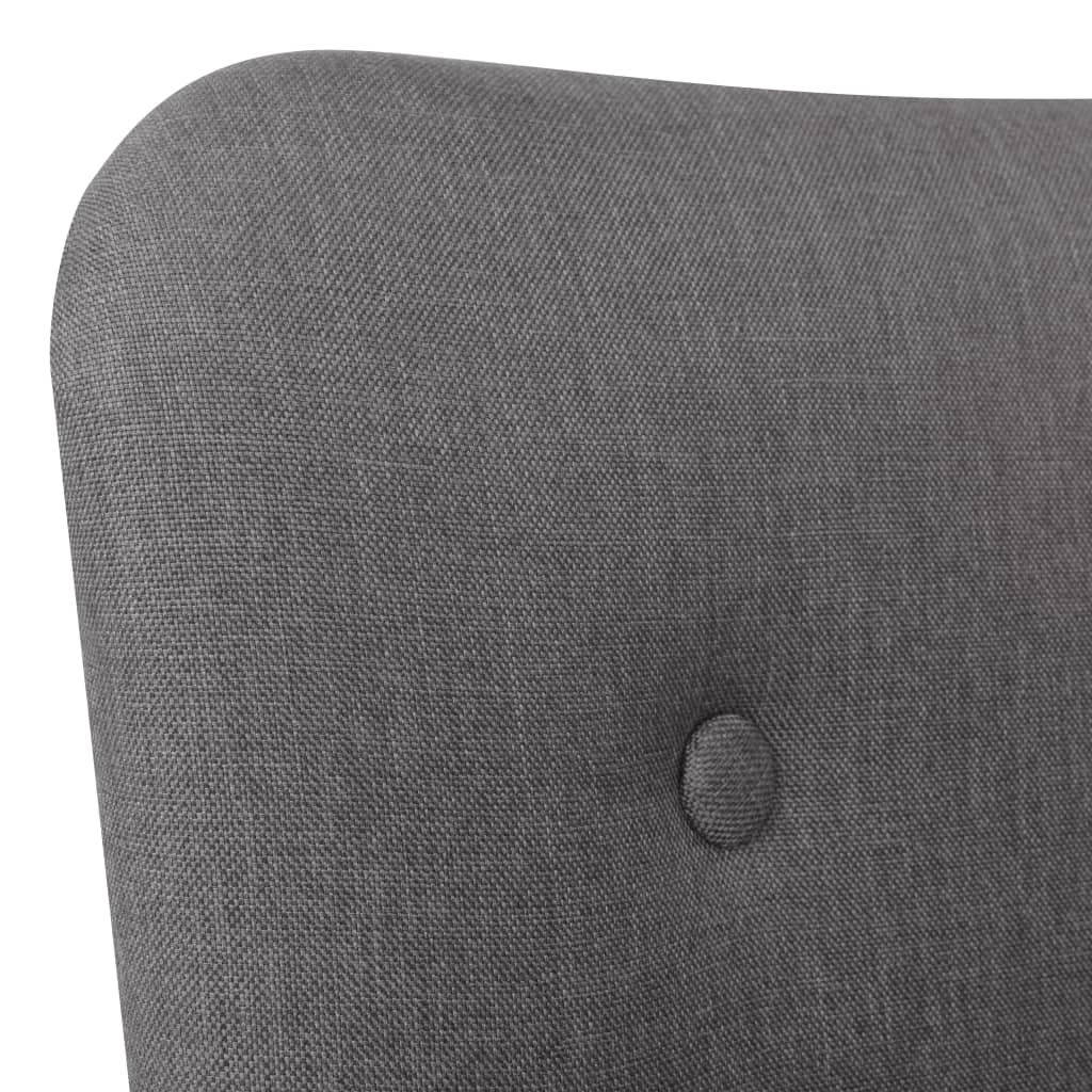 Sessel mit Fußhocker Grau Stoff