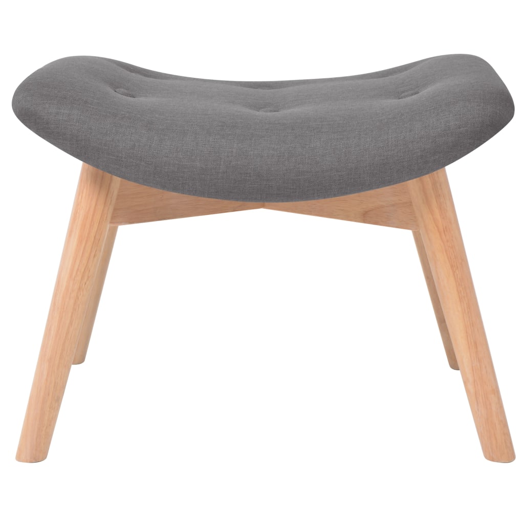 Sessel mit Fußhocker Grau Stoff