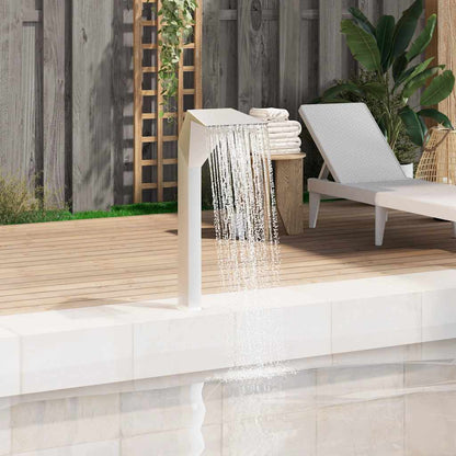 Pool-Wasserfall Edelstahl 50x30x90 cm Silbern