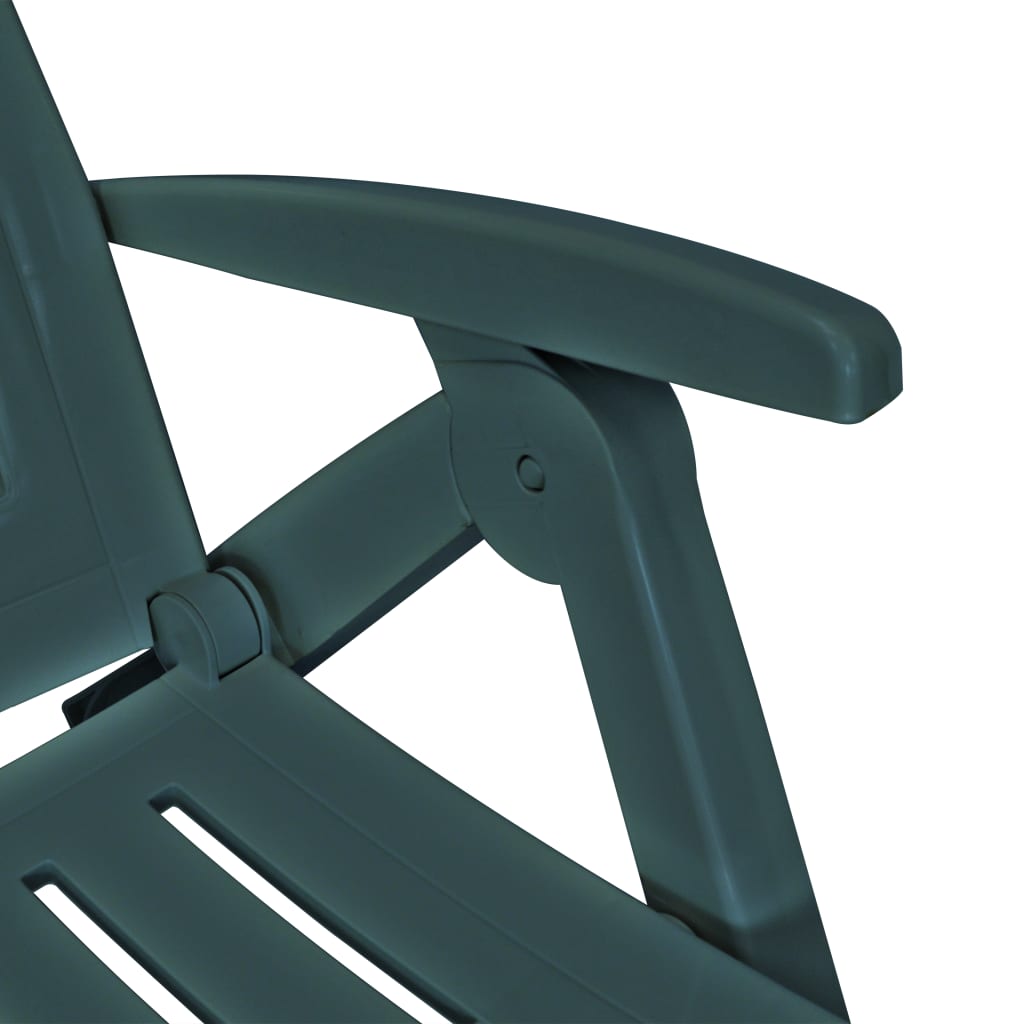Chaise longue avec repose-pieds réglable en plastique vert