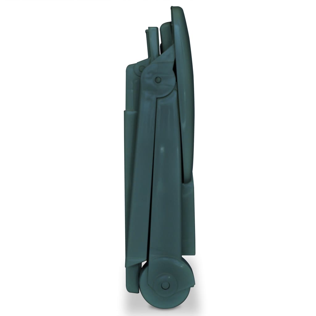 Chaise longue avec repose-pieds réglable en plastique vert