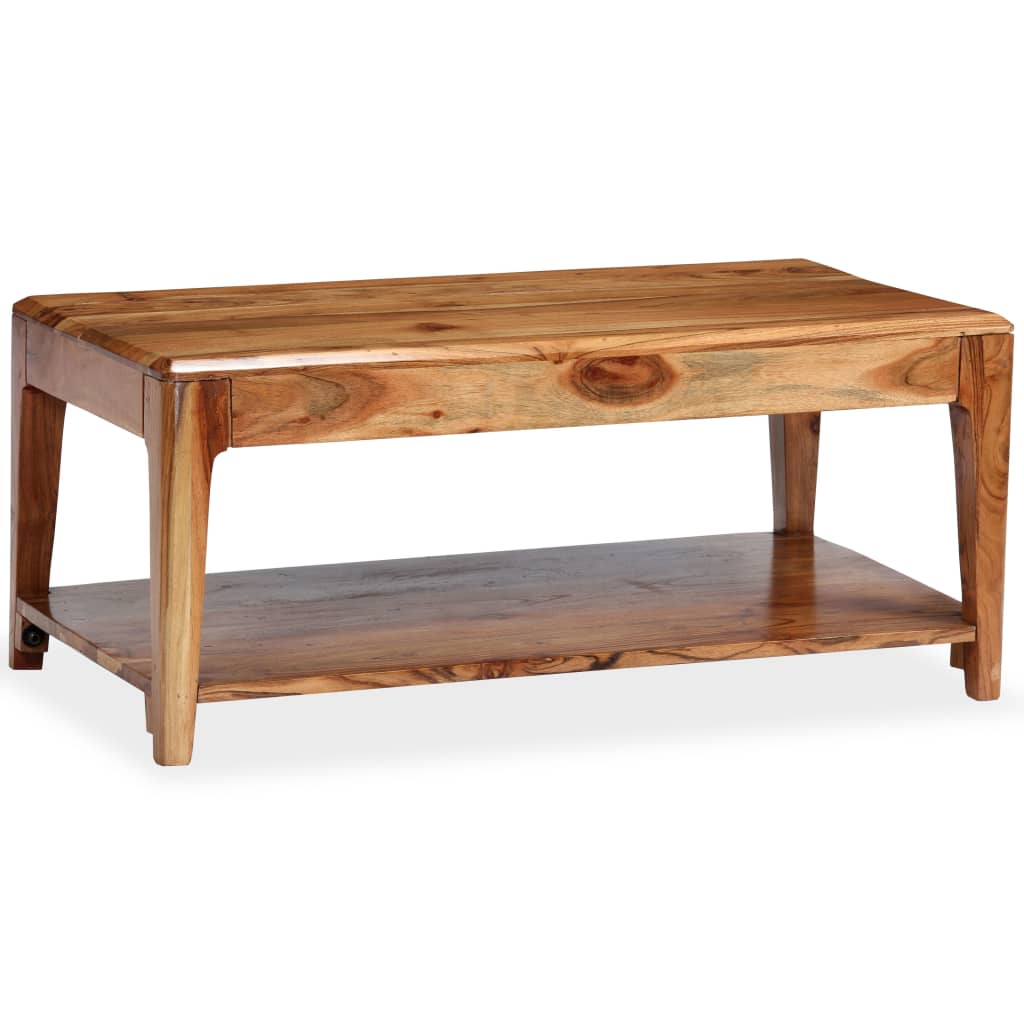 Table basse en bois massif 88x50x38 cm