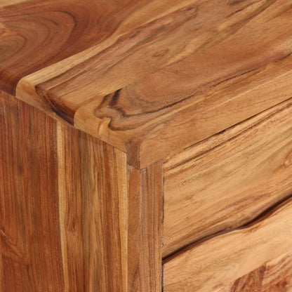 TV-Schrank Akazienholz Massiv Geschnitzte Türen 117x30x40 cm