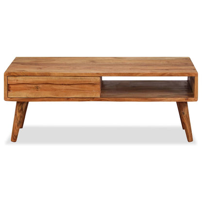 Couchtisch mit Schublade Massivholz Geschnitzt 100x50x40 cm