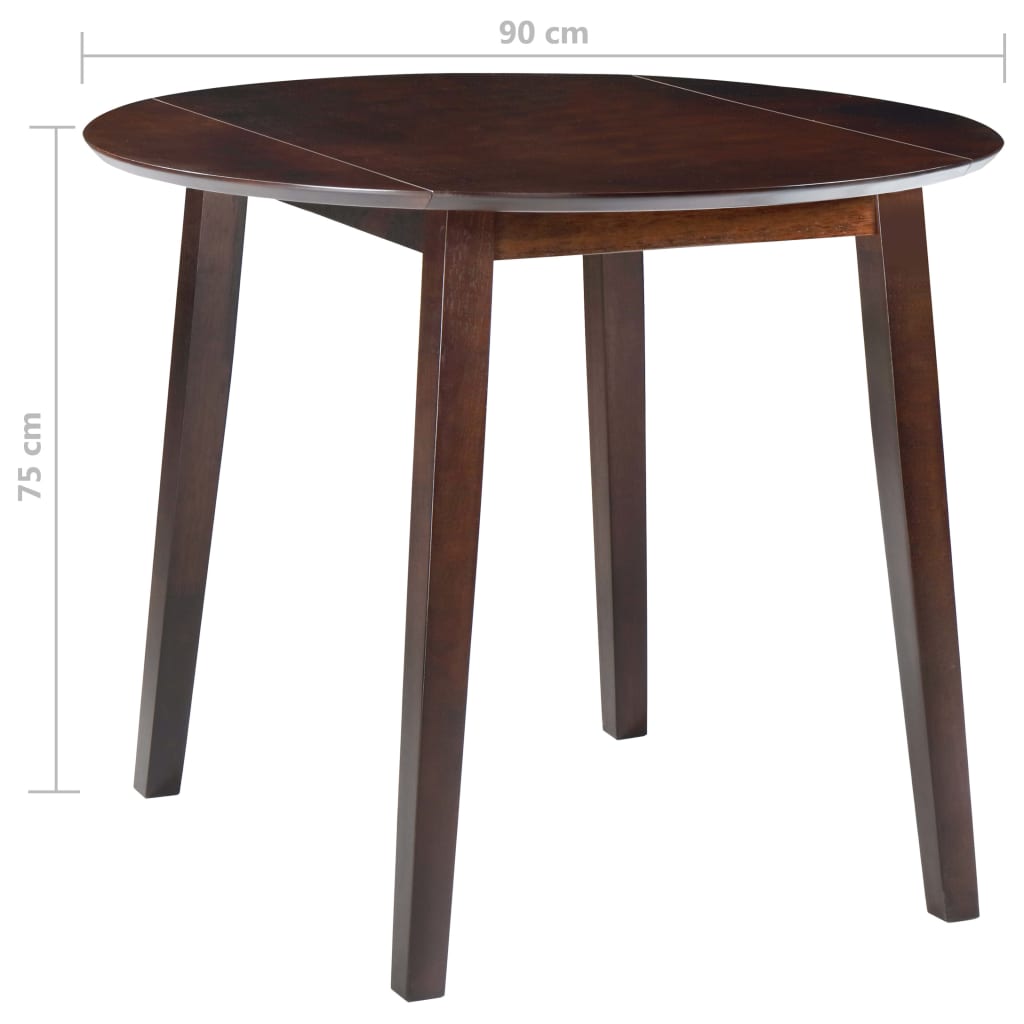Table à manger pliante ronde en MDF marron