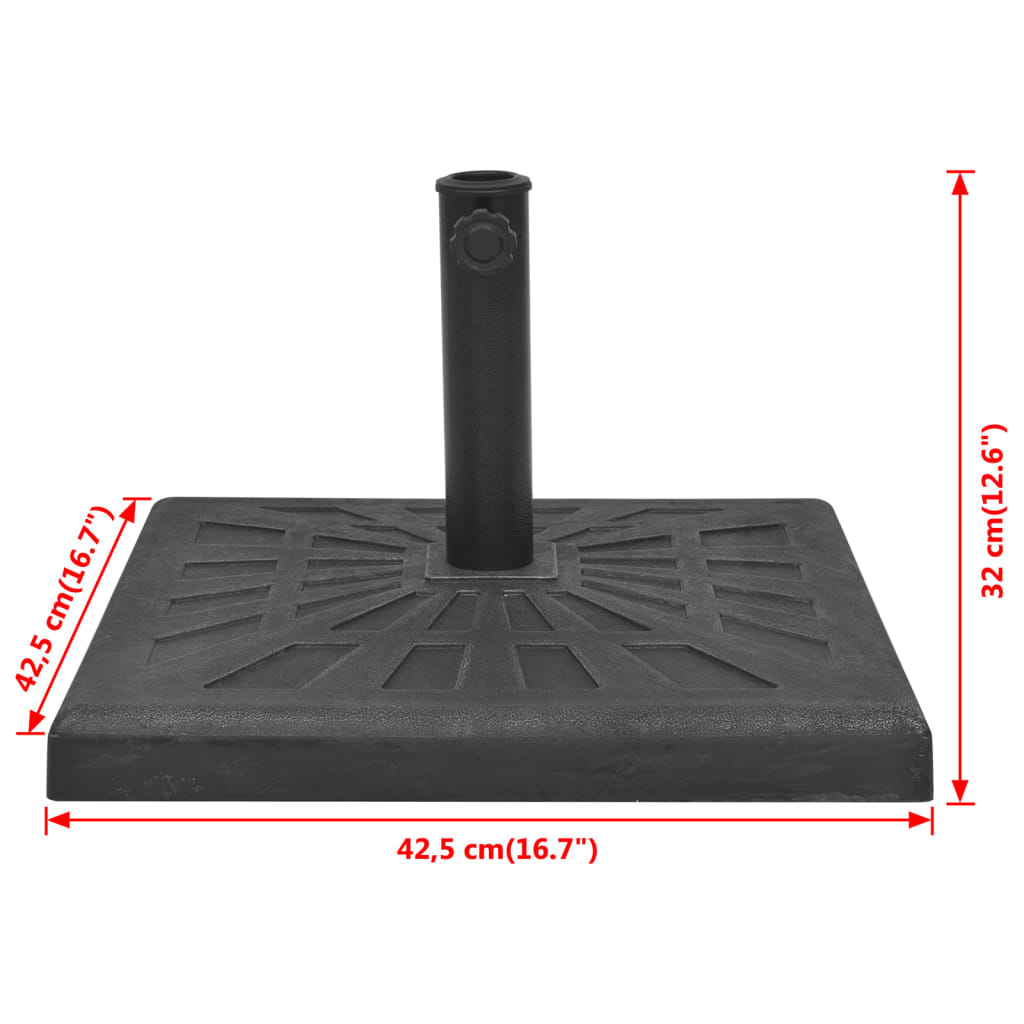 Pied de parasol carré noir 12 kg