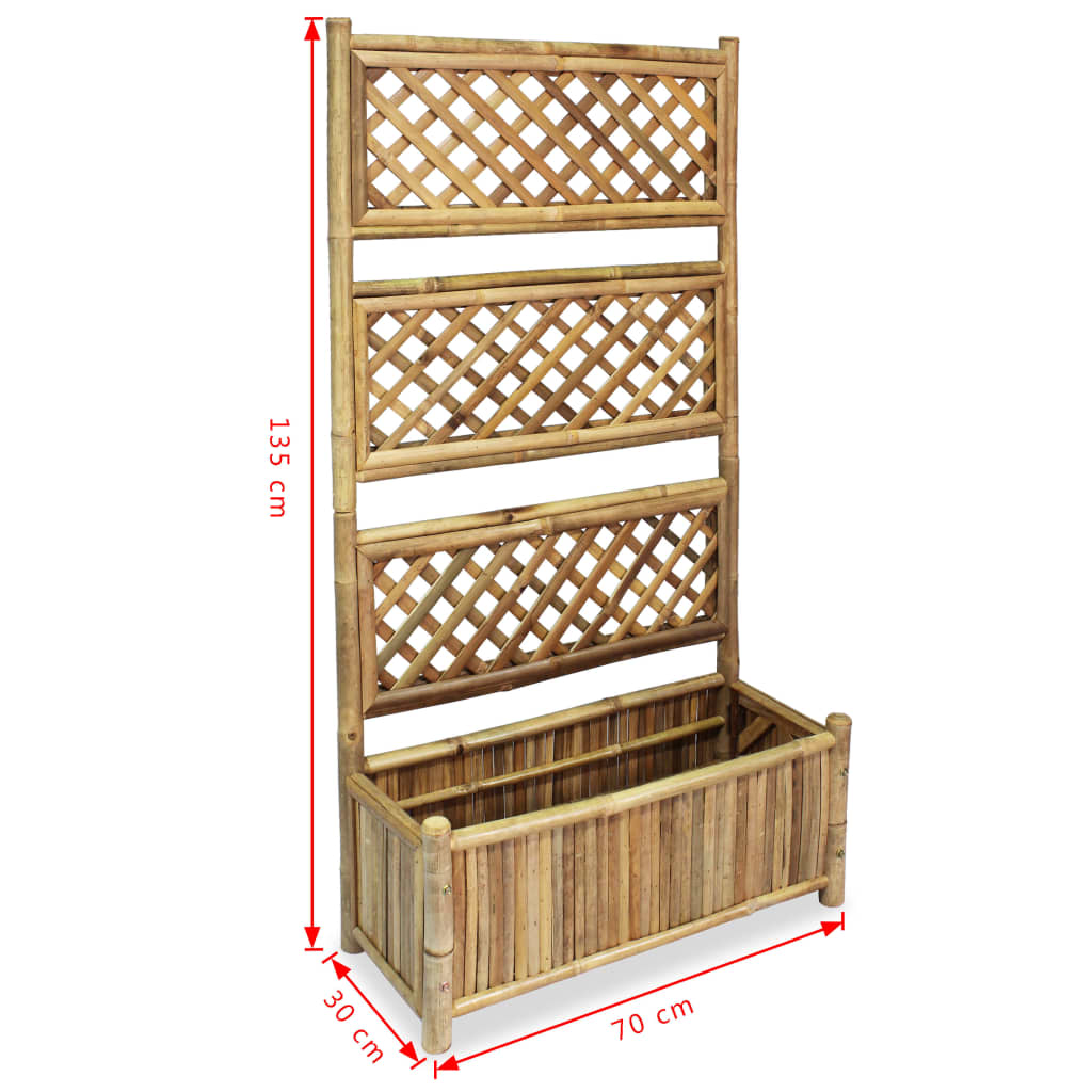 Lit surélevé avec treillis en bambou 70 cm