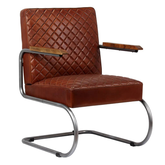 Sessel Dunkelbraun Echtleder