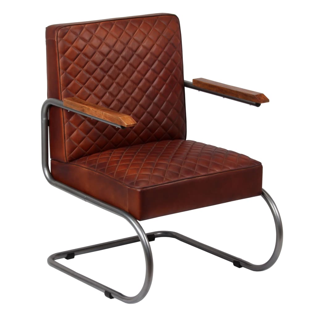 Sessel Dunkelbraun Echtleder