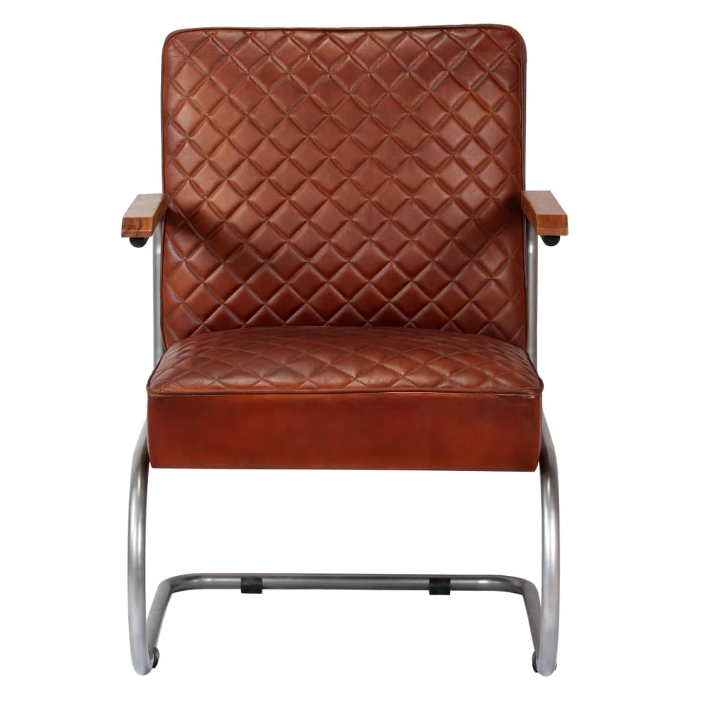 Sessel Dunkelbraun Echtleder