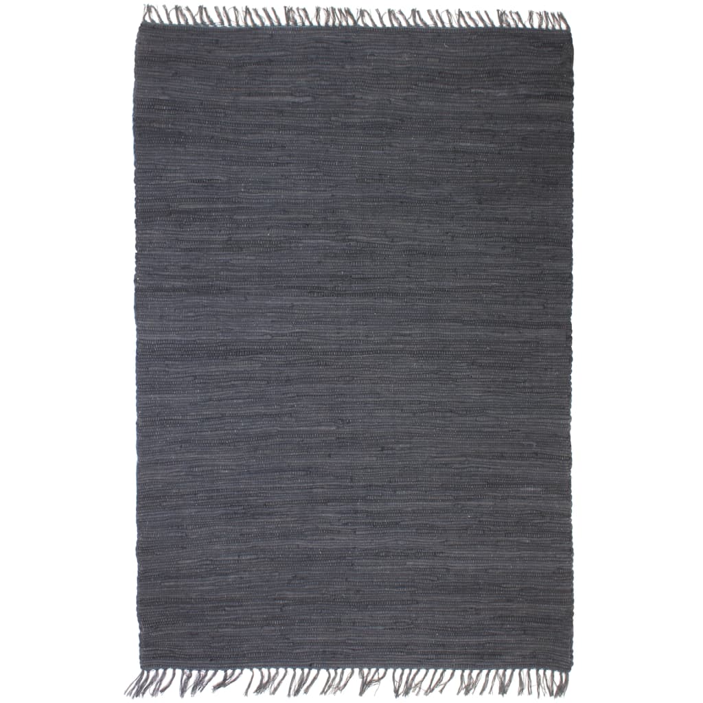 Chindi-Teppich Handgewebt Baumwolle 160x230 cm Anthrazit
