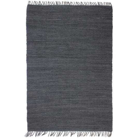 Chindi-Teppich Handgewebt Baumwolle 160x230 cm Anthrazit