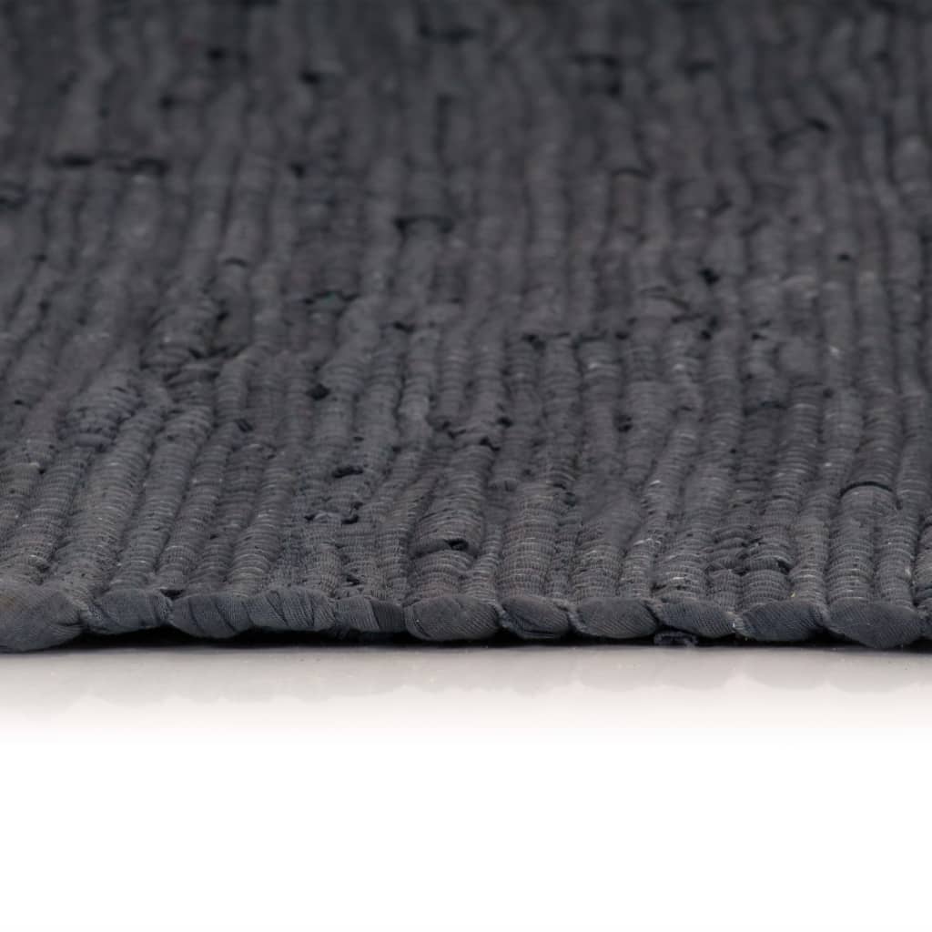 Chindi-Teppich Handgewebt Baumwolle 160x230 cm Anthrazit