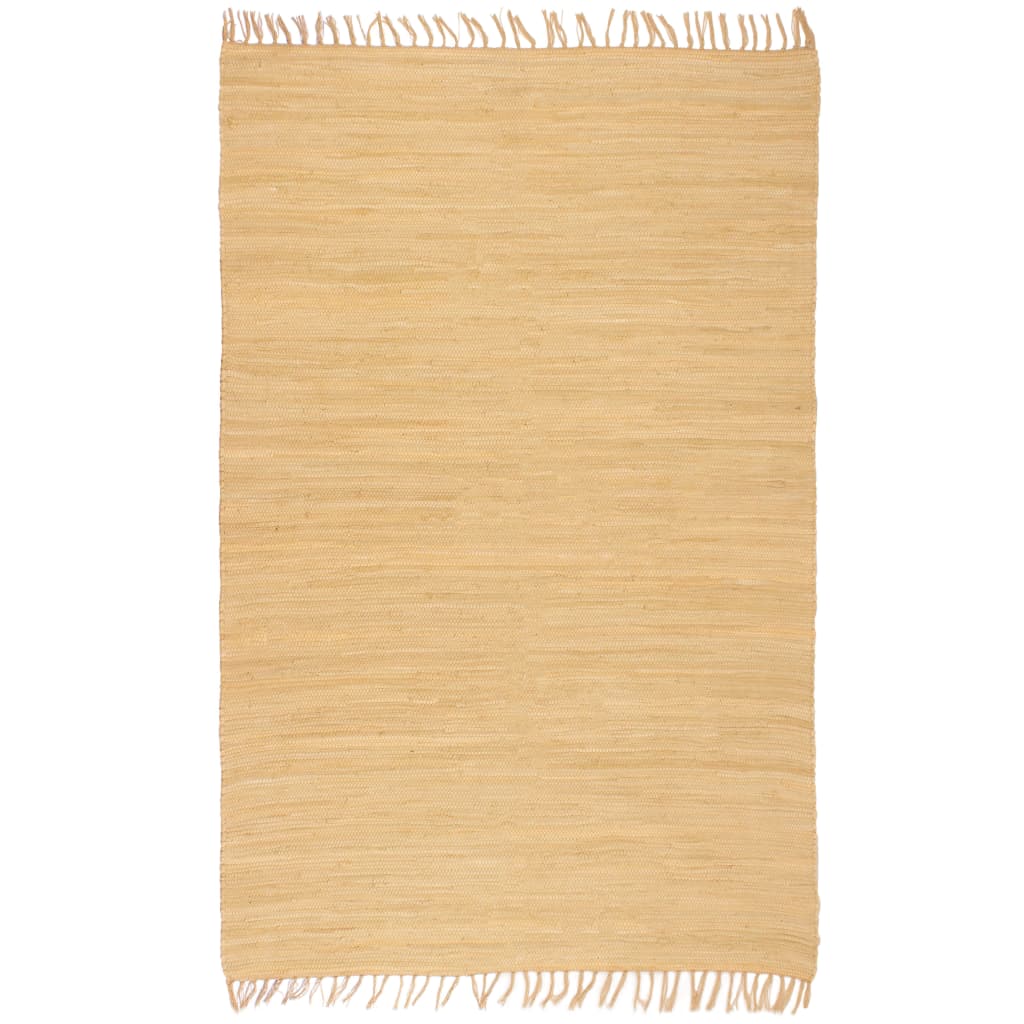 Chindi-Teppich Handgewebt Baumwolle 200x290 cm Beige