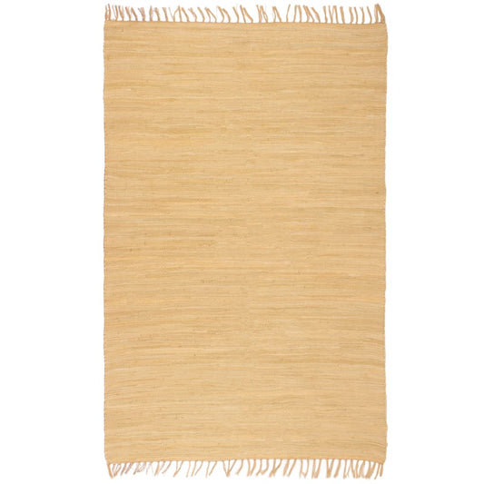 Chindi-Teppich Handgewebt Baumwolle 200x290 cm Beige