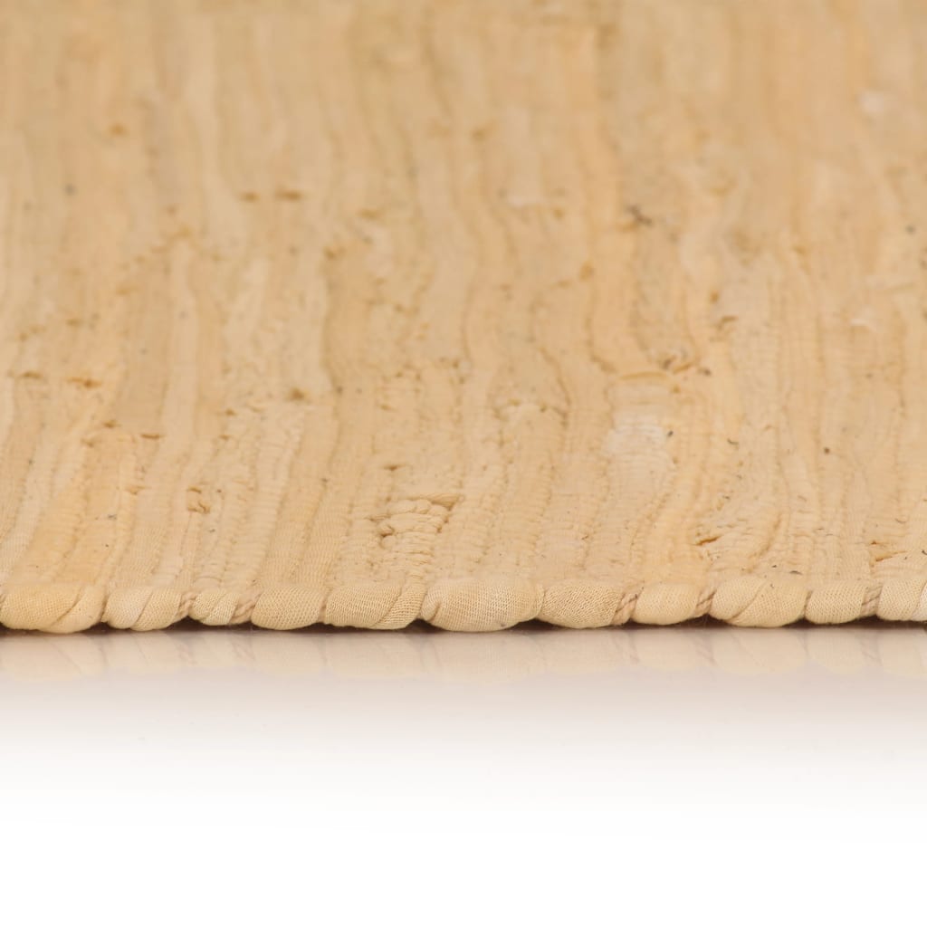 Chindi-Teppich Handgewebt Baumwolle 200x290 cm Beige