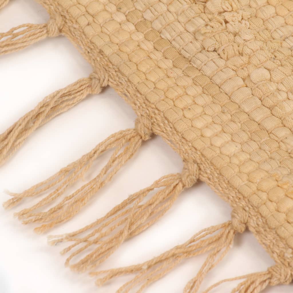 Chindi-Teppich Handgewebt Baumwolle 200x290 cm Beige