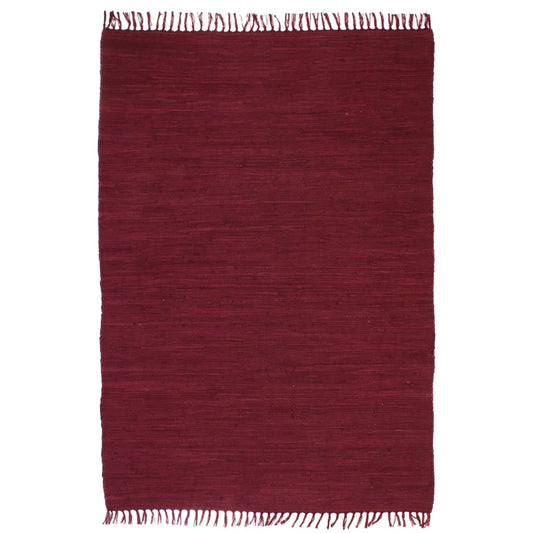 Chindi-Teppich Handgewebt Baumwolle 120x170 cm Burgunderrot