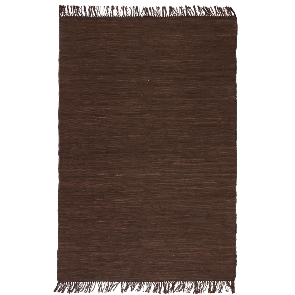 Handgewebter Chindi-Teppich Baumwolle 160x230 cm Braun