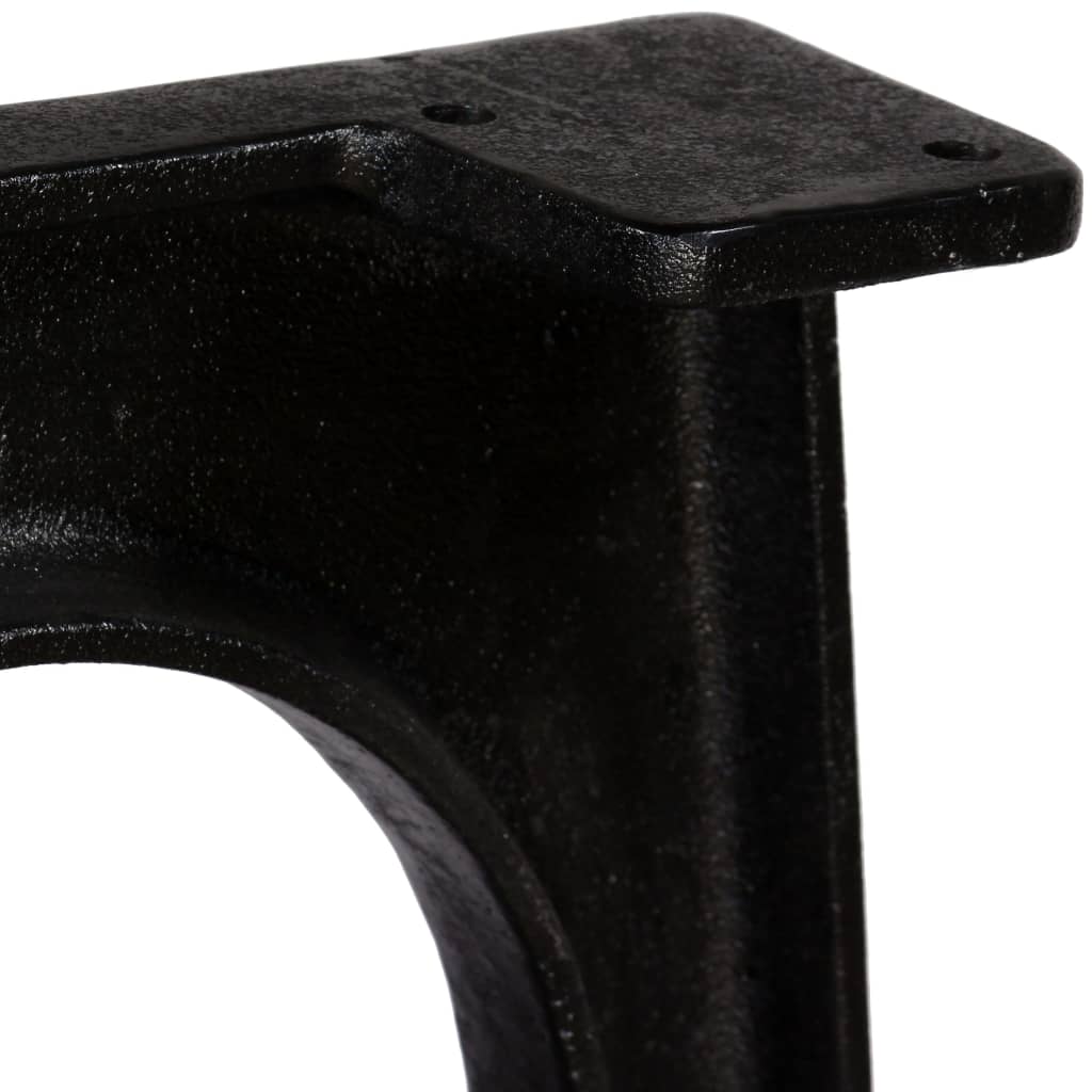 Pieds de table à manger 2 pièces avec base incurvée en fonte à cadre en A