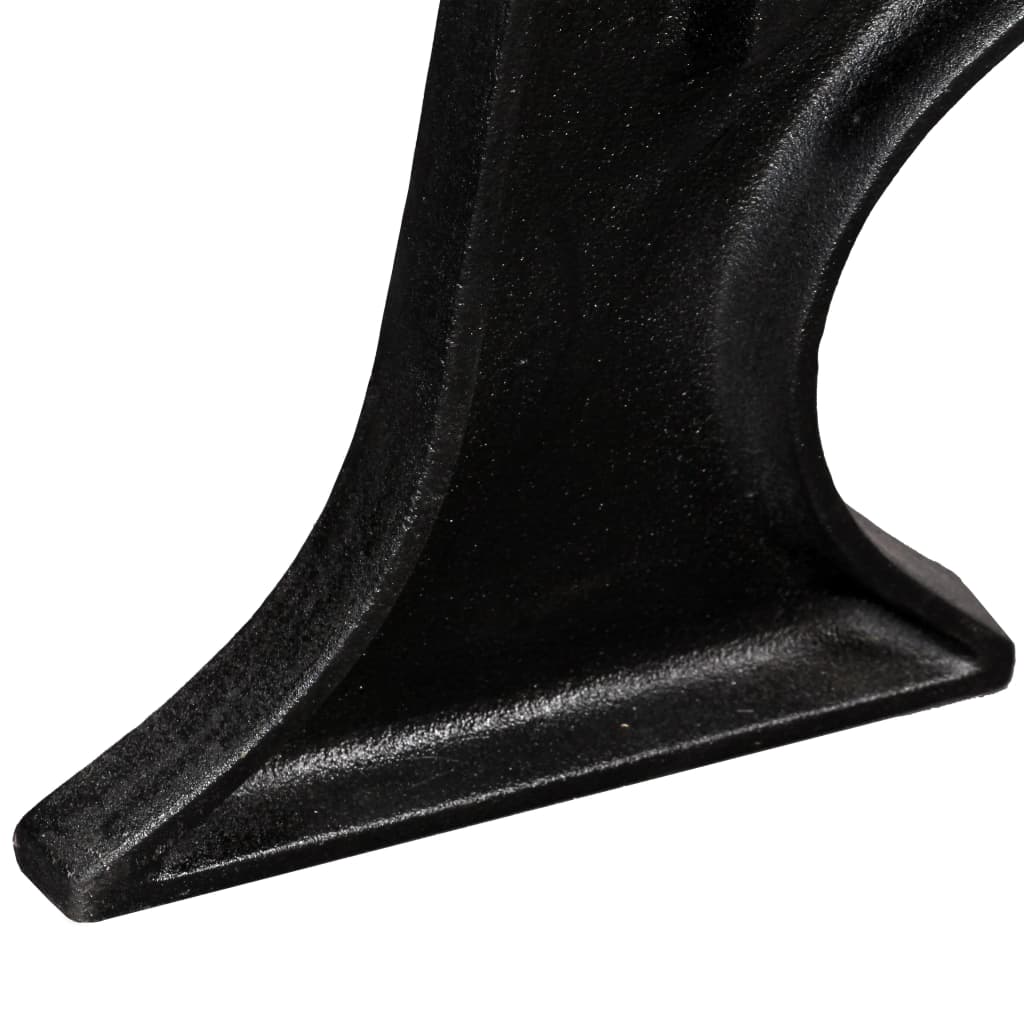 Pieds de table à manger 2 pièces avec base incurvée en fonte à cadre en A
