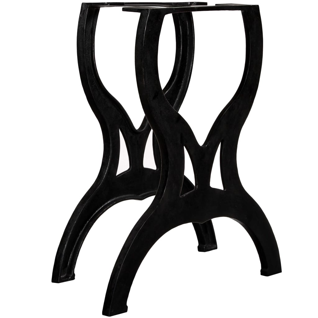 Pieds de table à manger en fonte, 2 pièces, cadre en X