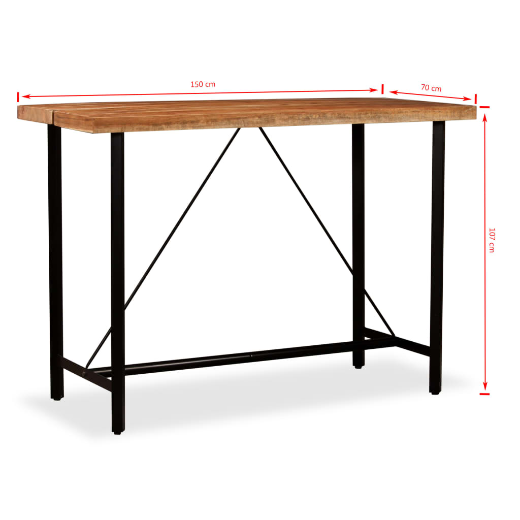 Bartisch Akazie Massivholz 150 x 70 x 107 cm