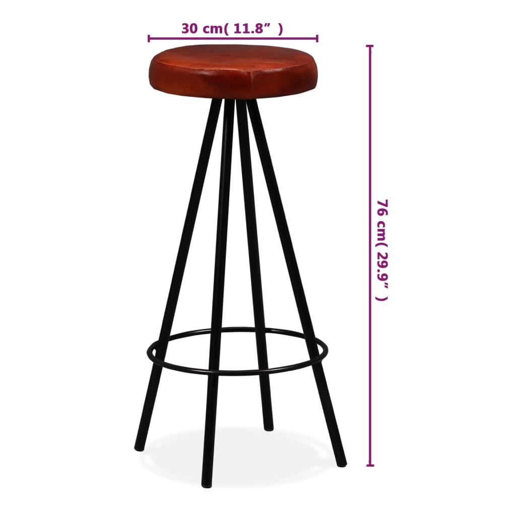 Barhocker 4 Stk. Echtleder